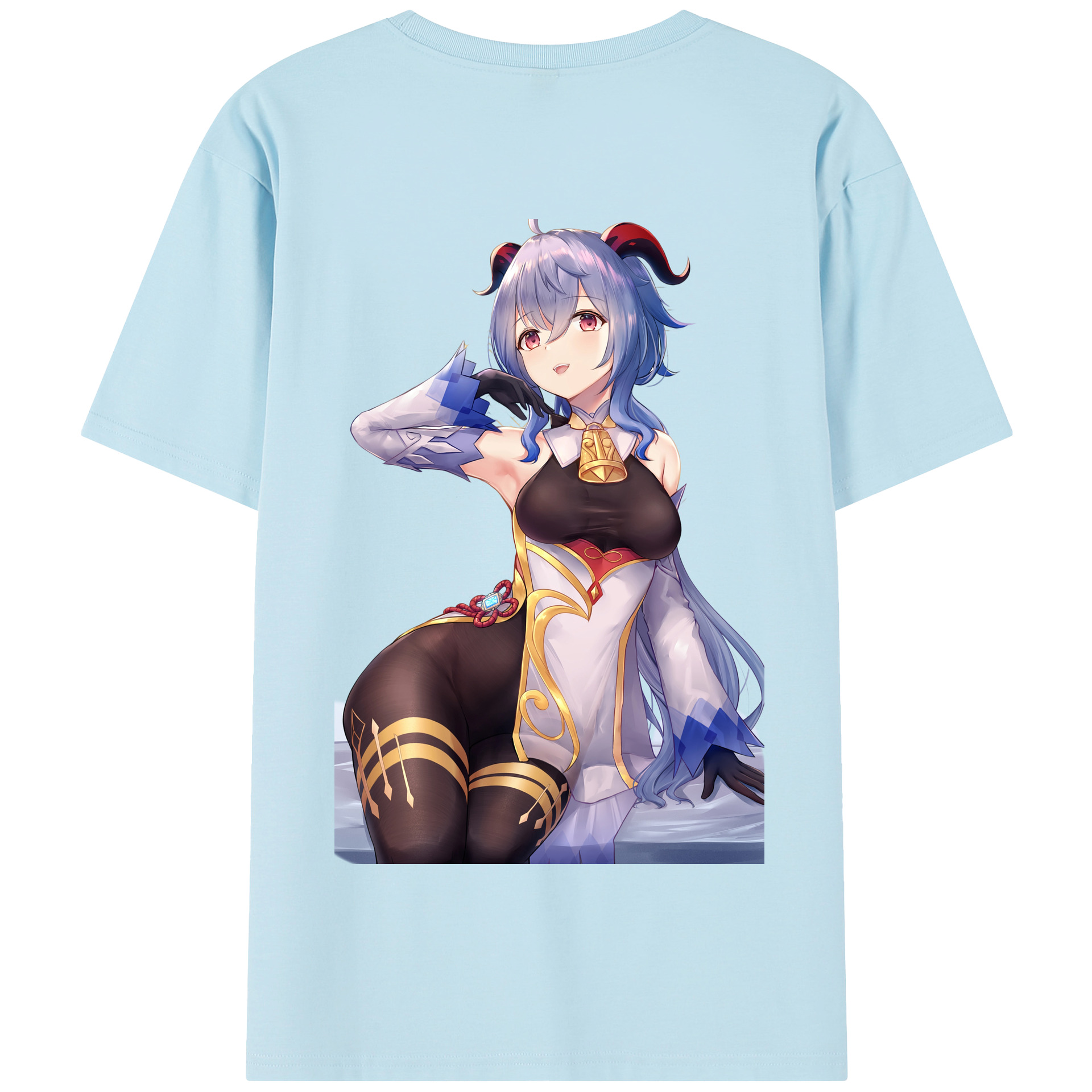 げんし神 甘雨 かんう genshin Ganyu 綿100％半袖Tシャツ（背面プリント）